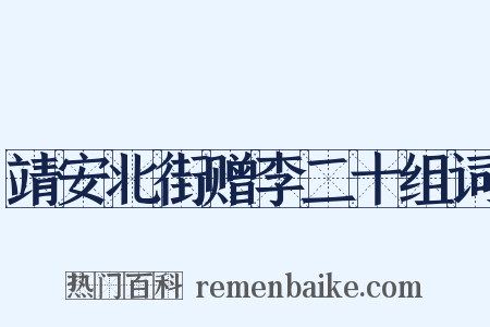 靖安北街赠李二十组词是什么意思的图片